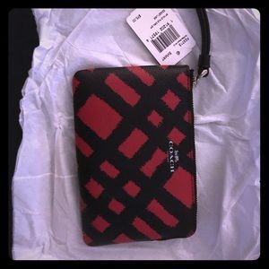 BNWT Red & Black Coach Wristlet